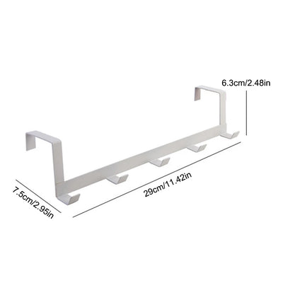 خطافات فوق الباب 5 خطافات منظم حمام منزلي رف ملابس معطف قبعة منشفة حامل إكسسوارات حمام مطبخ جديد