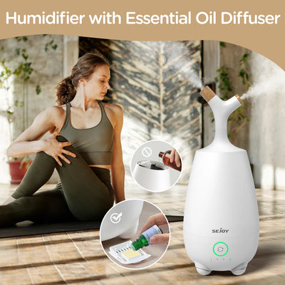 Sejoy Home Aromatherapy Air Humidifier Diffuser for Bedroom 5L Smart Ultrasonic Mist H2O Oil Diffuser Dual Spray Fogger