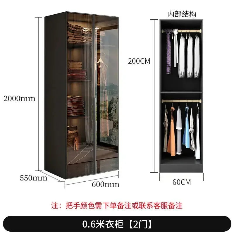 Women Oganizers Wardrobe Drawers Simple Modern Hanger Rail Wardrobes Glass Sliding Door Unique Roupeiro De Quarto Furnitures