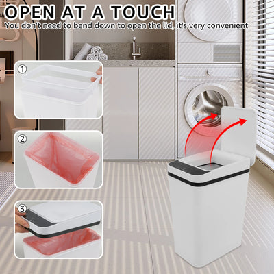 Automatic Sensor Trash Can 12L Touchless Infrared Motion Sensor Smart Trash Can for Kitchen Bathroom Waterproof Wastebasket NEW