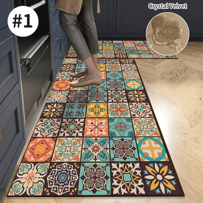 VIKAMA Scandinavian Style Kitchen Floor Mats Long Rugs Entrance Door Mats Modern Bathroom Rugs Washable Balcony Area Rugs