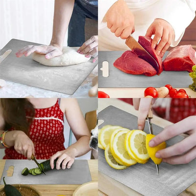 Board Kitchen Titanium Cutting Boards For Stainless  304 Steel Thickened Double-Sided Fruit Meat Chopping Food Grade Portable