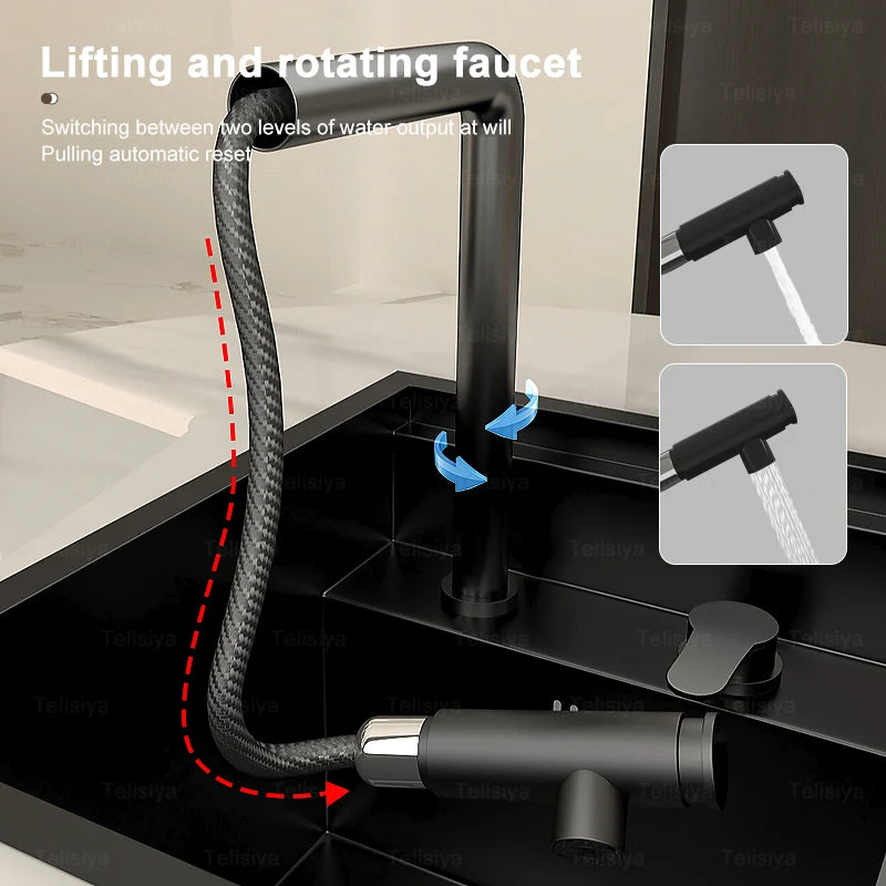 Hidden Kitchen Sink Bar Sink Kit Folding Faucet Drain Pipe,Drop-in Undermount Sink,Small Stainless Steel Sink for Workstation RV