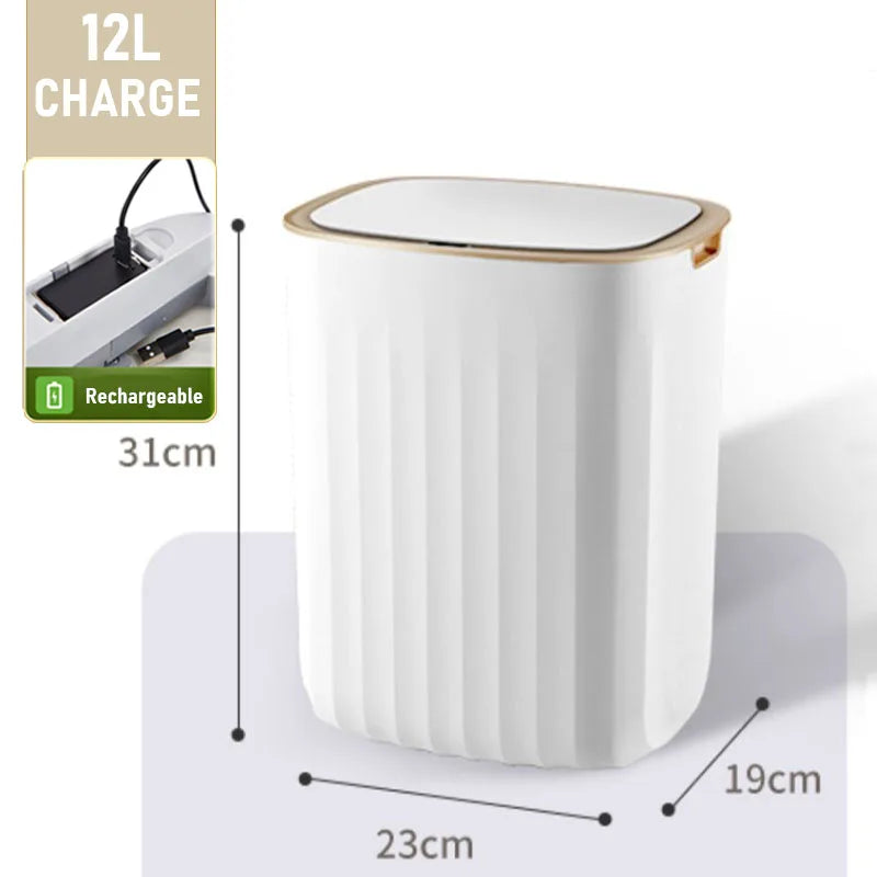 12/15L Smart Trash Can Home Kitchen Wastebasket Garbage Bins Bathroom Toilet Living Room Automatic Sensor Trash Bin Dustbin