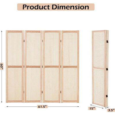 Panel Pegboard Display 5 Ft Folding Privacy Screen Wood Room Divider Portable Freestanding No Assemble Required.free Shipping