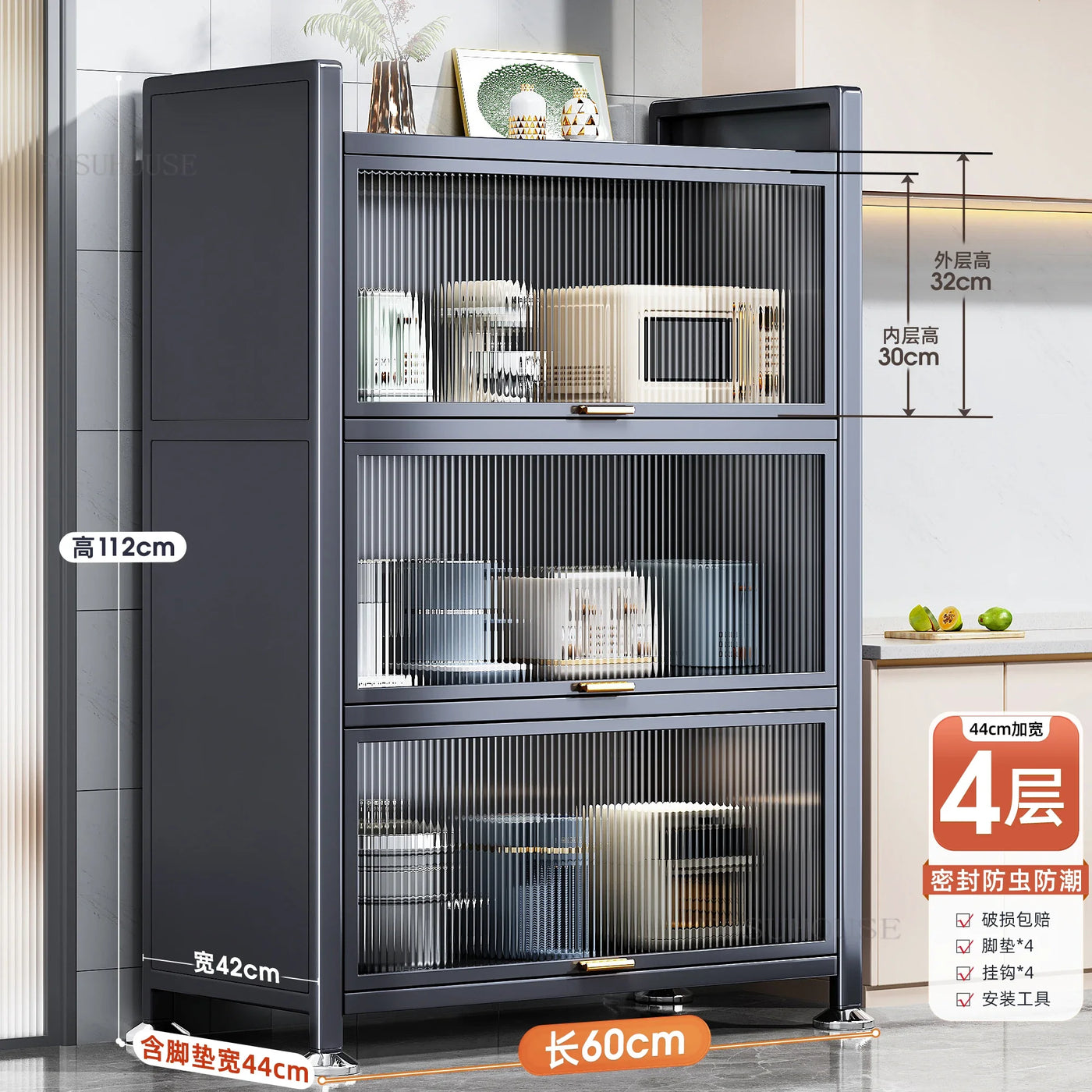 Floor Multi-layer Home Storage Cabinets Kitchen Furniture Nordic Kitchen Cabinets Rack Multi-functional Bowl Sideboard Cabinet Y