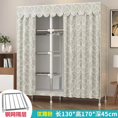 Simple Steel Frame Wardrobe  Easy Assembly, NonWoven Fabric Closet, Durable Storage Solution, Bedroom Organization