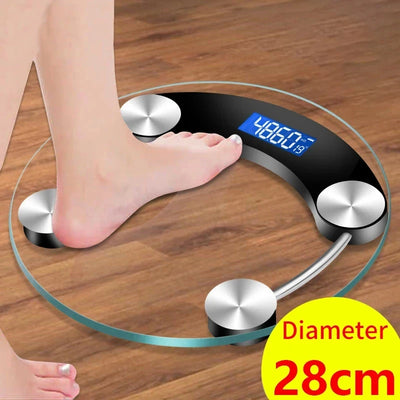 Fashion Round Weight Scale Electronic LCD Display Toughened Glass Bathroom Gym Smart Body Weighing Digital Scale