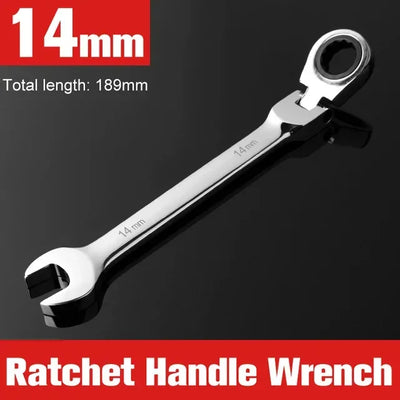 NEW Flex-Head Ratcheting Combination Wrench Set SAE 1/4''-13/16'' Premium 72-Teeth Gear Chrome Organizer Auto Repair Tool