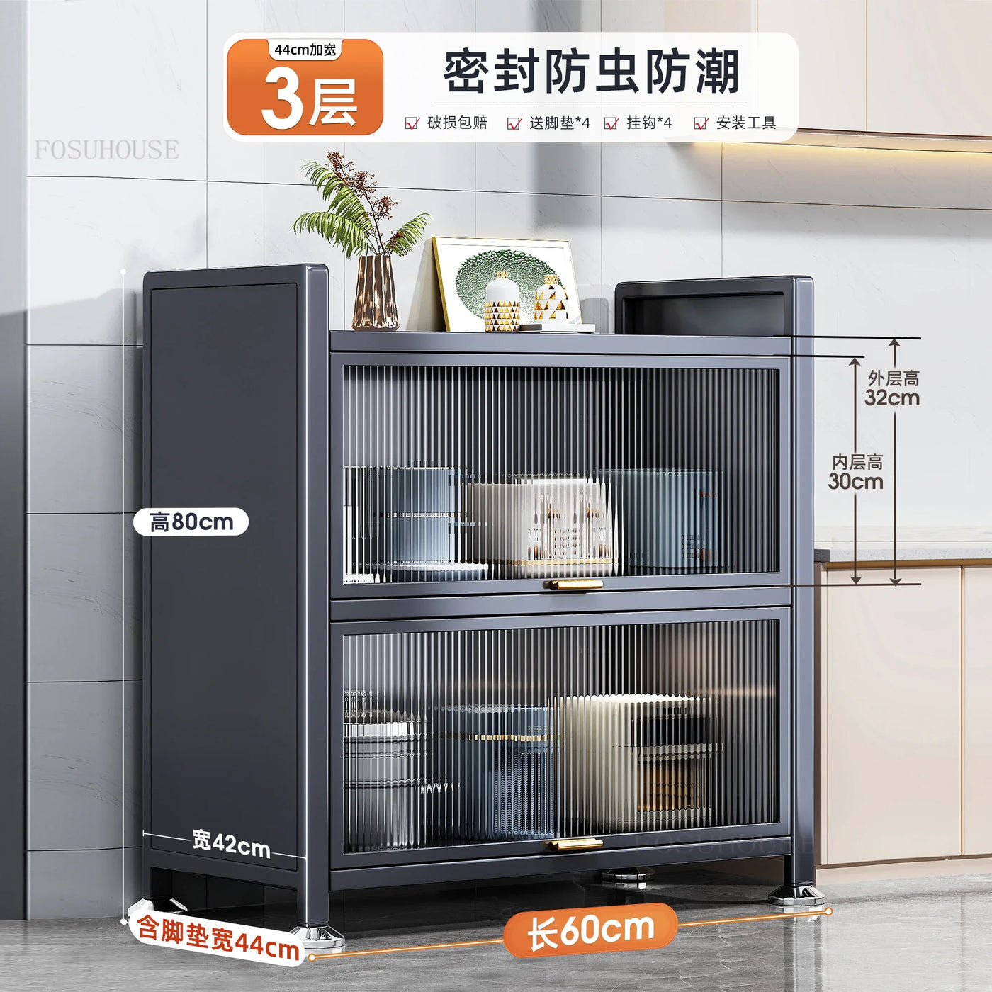 Nordic Kitchen Cabinets Rack Floor Multi-layer Home Storage Cabinets Kitchen Furniture Multi-functional Bowl Sideboard Cabinet O