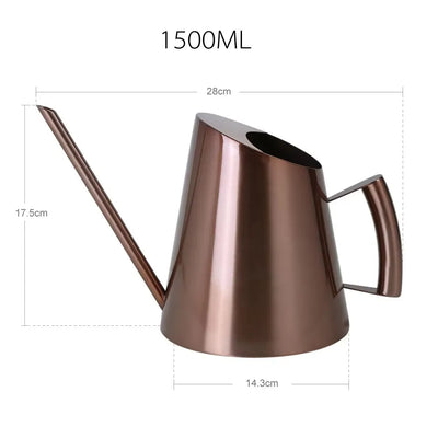 Long mouth Stainless Steel Watering Can Home Metal Vintage Spraying Pot Ancient Copper Cone Garden Watering Pot