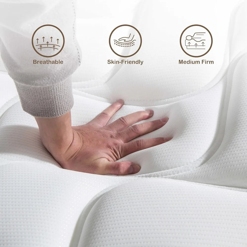 Full Mattress,10 Inch Full Size Mattress in A Box,Gel Memory Foam and Innerspring Hybrid Mattress with Individual Pocket Spring