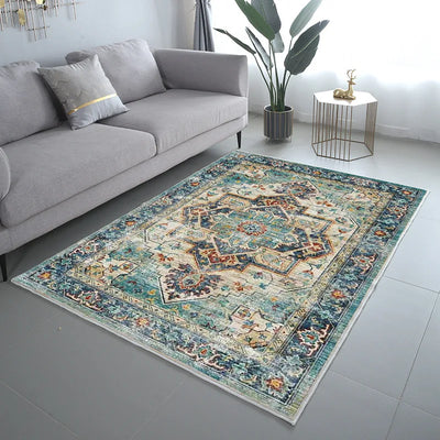 New Soft Carpet Crystal Velvet Floor Rug Bohemian Style Non-slip Mat Washable Room Blanket For Living Room Home And Decoration