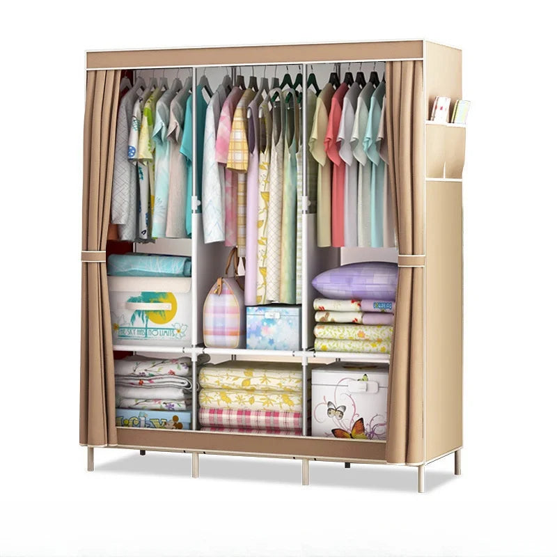 Simple Cloth Cabinet Storage Dustproof Combination Closet Wall Open Closets Economic Wardrobes Home Furniture Cabinet Armoire