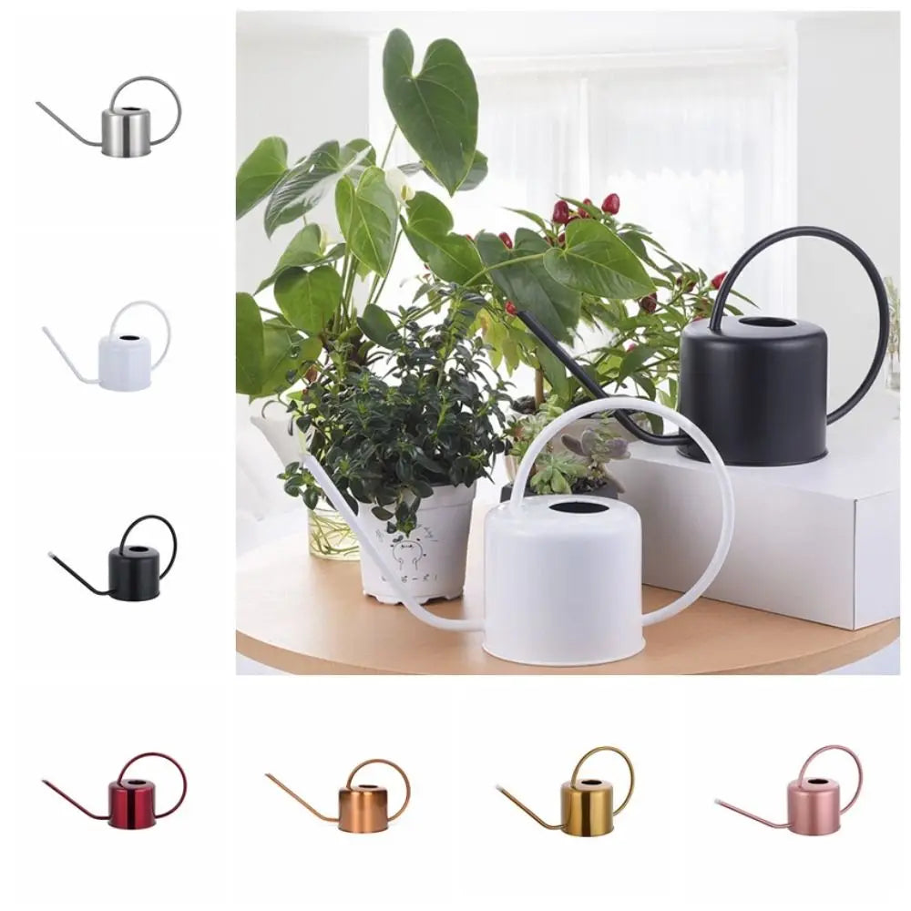 Rustproof Leakproof Watering Can Stainless Steel Large Capacity Watering Pot 1.3L Comfortable Long Spout Watering Can