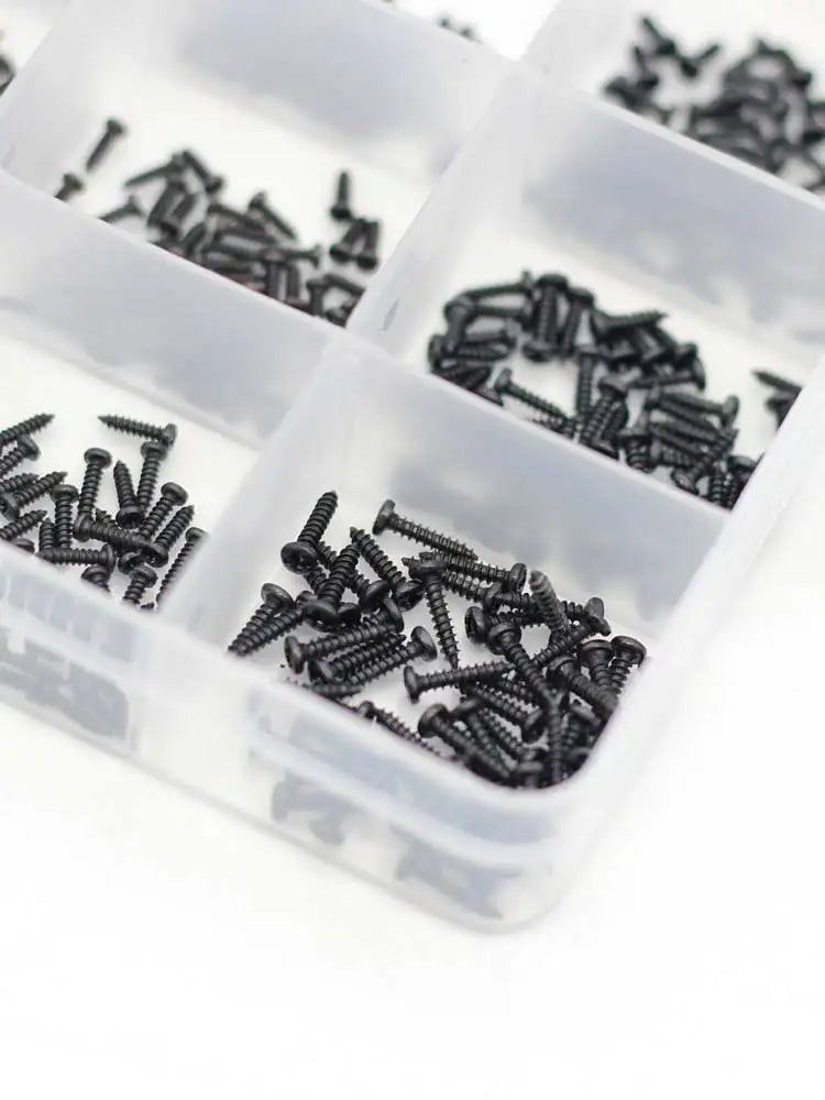 M1 M1.2 M1.4 M1.5 M1.7 Phillips Head Micro Screws PA Round Head Self-tapping Wood Screws Kit 750Pcs Small Electronic Screws Set