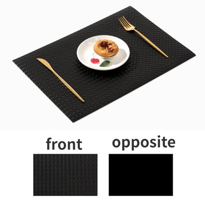 Woven Leather Dining Mat Hotel Home Table Mat Oil Resistant Anti Slip Insulation Mat Coasters Placemats  Kitchen Accessories