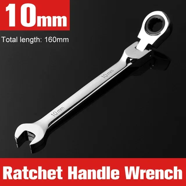 NEW Flex-Head Ratcheting Combination Wrench Set SAE 1/4''-13/16'' Premium 72-Teeth Gear Chrome Organizer Auto Repair Tool