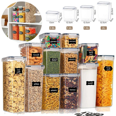 7PCS Air Tight Food Storage Containers with Pantry Organization and Storage Containers Set for Cereal Dry Food Flour and Sugar