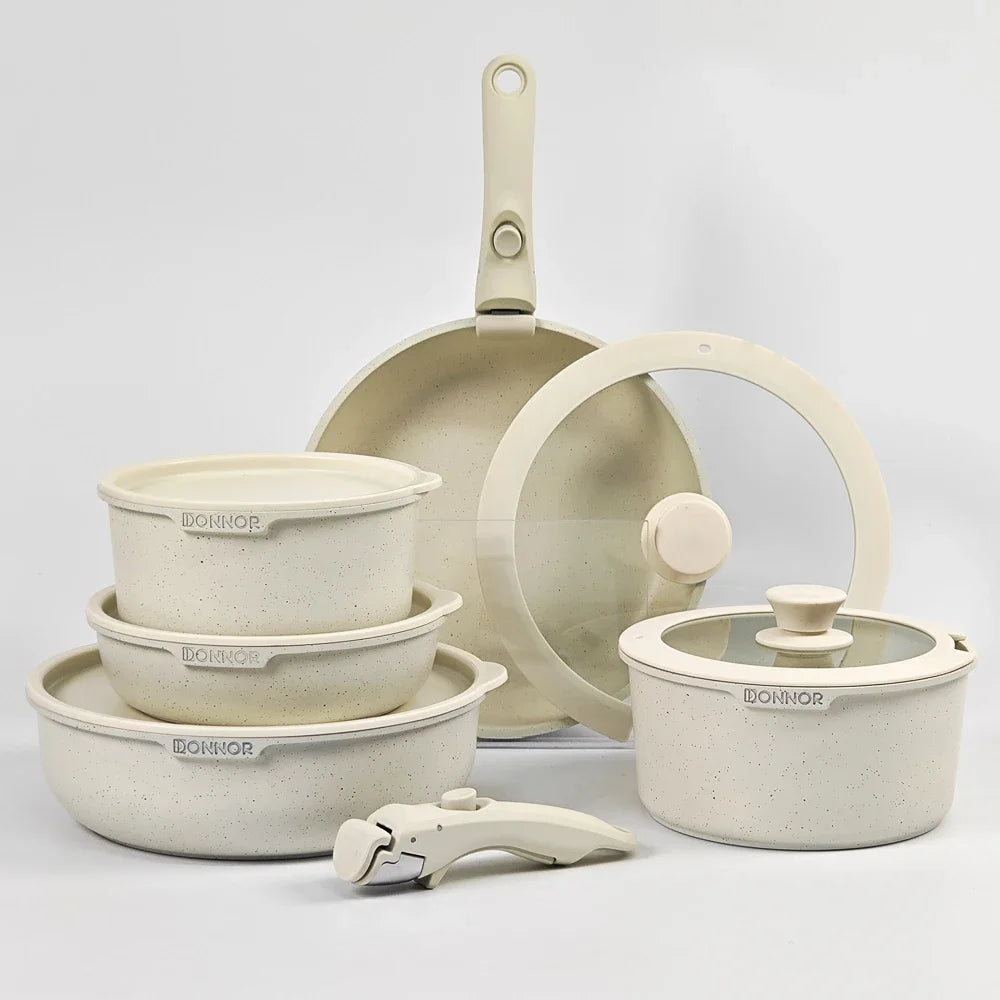 DONNOR Grace 5/17 Piece Kitchenware Set with Thickened Bottom Suitable for Various Cookware Various Kitchen Utensils