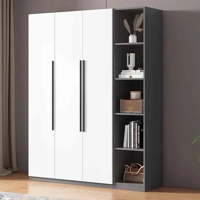 Wooden Wardrobe, Dustproof Cabinet, Cabinet with Clothes Drying Pole, Multiple Sizes Can Be Selected, Home Bedroom Wardrobe