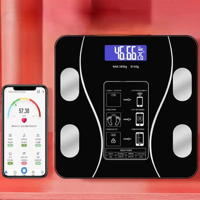 1pc Scales Smart Digital LED Scale, Fat Measurement Scale, Smartphone App Connection (Battery Models, Batteries Not Included)