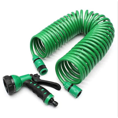 EVA Coil Garden Hose Spring Recoil Garden Water Hose with 3/4" Connector with 7 Function Sprayer for Pet Bathing Car Washing