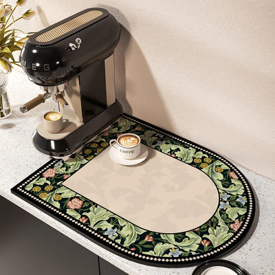 Coffee Machine Mat Waterproof Kitchen Dish Drying Mats Absorbent Drain Pad Non-slip Quick Dry Tableware Faucet Rug Dinnerware