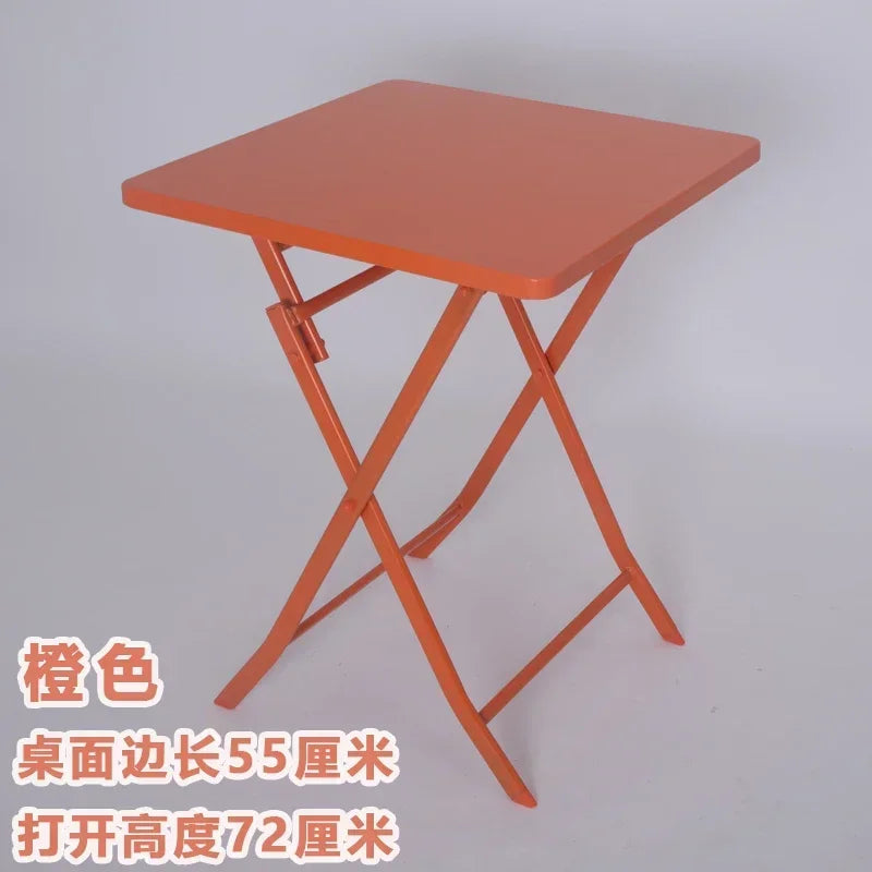 Folding round table balcony office negotiation portable light luxury dining table rental home