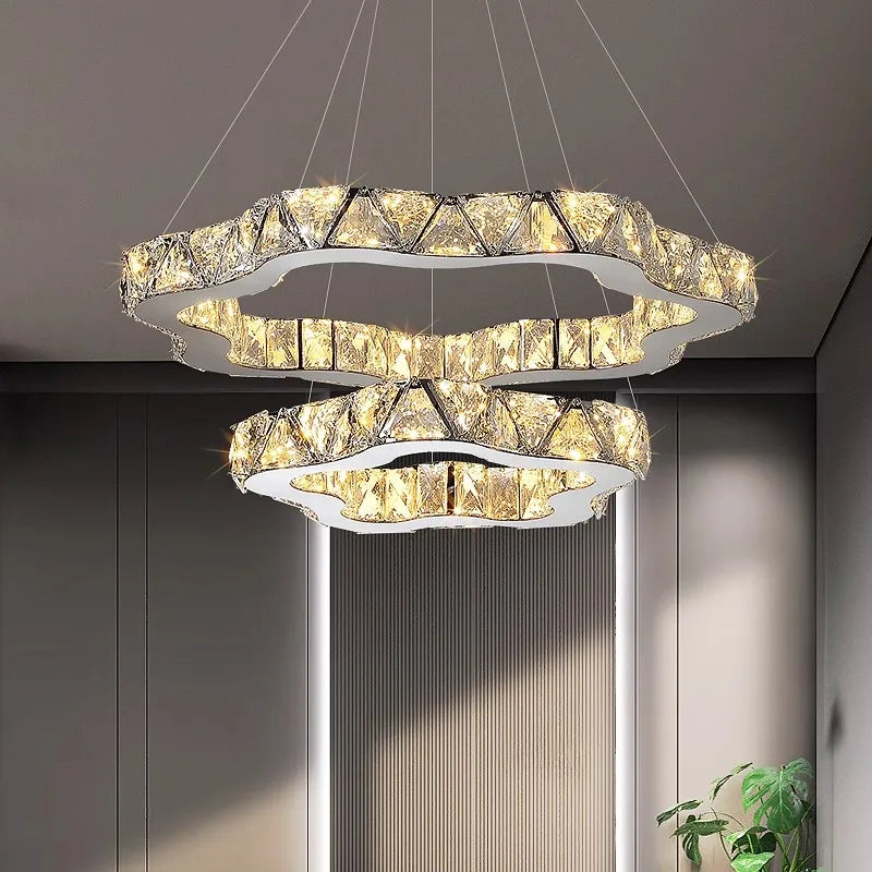 Modern home decoration crystal chandelier, stair Pendant lamp, living room Pendant lights, interior lighting