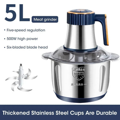 Electric Meat Grinder 304 Stainless Food Crusher Multifunction Vegetable Fruit Pepper Garlic Chopper Mincer Baby Food Processor