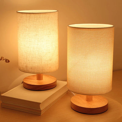 A Nordic Wood Table Lamp Night Light USB Powered Modern For Bedroom Illumination Warm White Gift Wooden Bedside Kids Room Decor