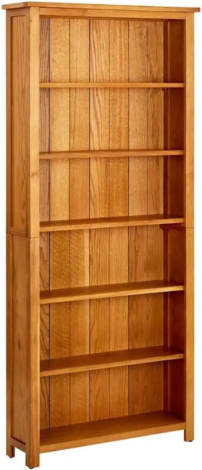 6-Tier Bookcase Solid Oak Wood,6 Shelves Wooden Bookshelf cabinets Display Shelves Organizer for Books, Magazines, documents, CD