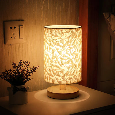 Linen Table Lamp Touch LED Linen Night Lamp w/Warm White Light Linen Nightstand Lamp for Bedroom Living Room