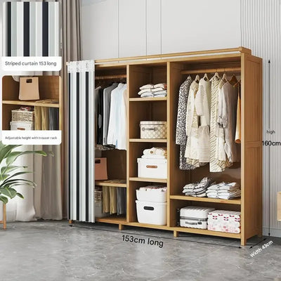 Space Saving Cheap Closet Modern Minimalist Nordic Display Lounge Open Wooden Wardrobe Storage Vestidores Trendy Furniture