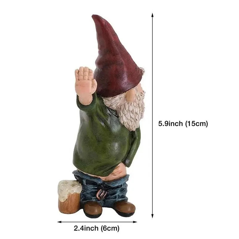 Garden Pee Dwarf Ornament Resin Elf Cartoon White Beard Old Man Statue Christmas Gift Ornament Handmade Resin Figurines Pooping