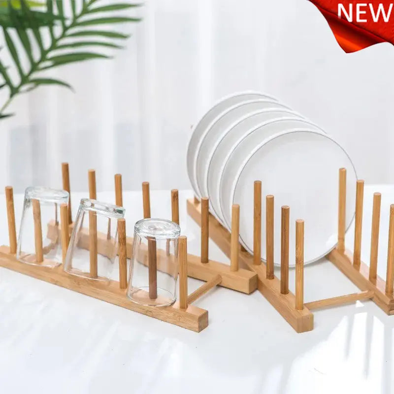 Multifunction Wooden Stand Rack Kitchen Bowl Basin Drain Holder Organizer  Kitchen Sundries Rack Cups Shelf Table Book Display