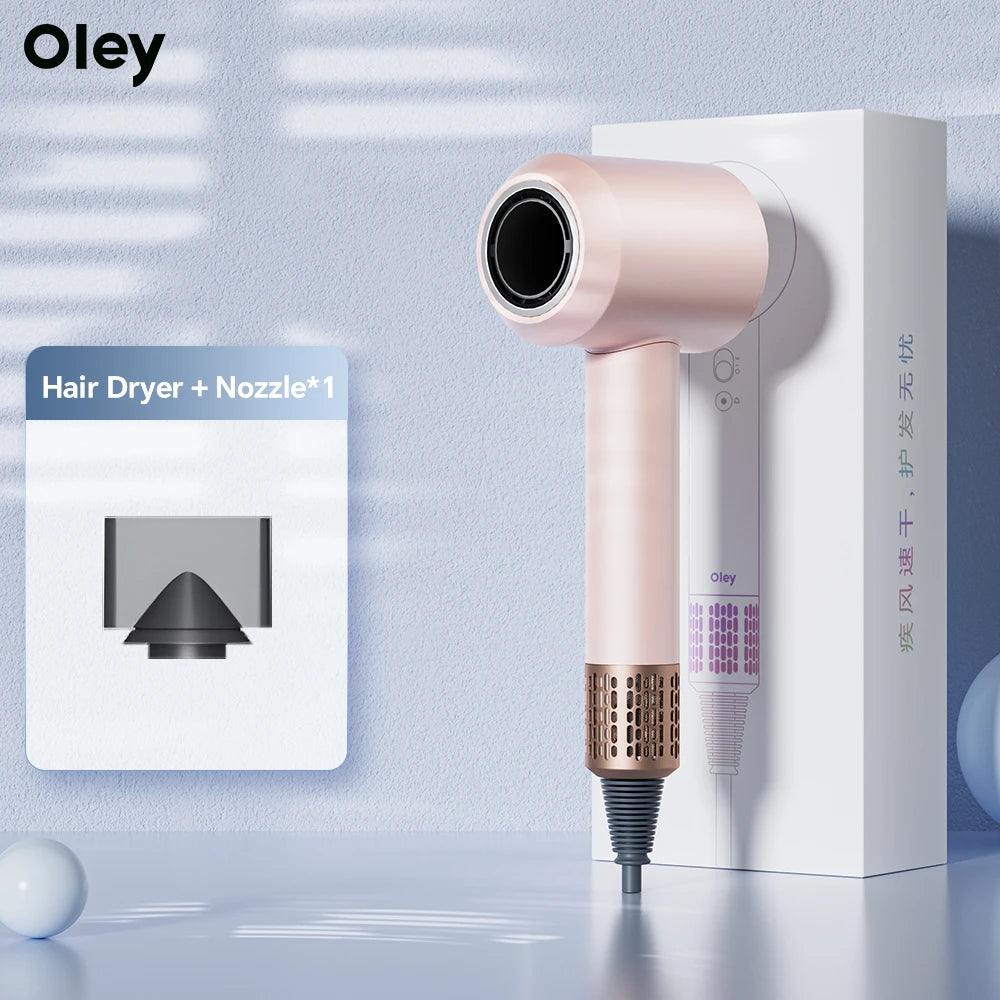 Oley High-speed Hair Dryer 900W Lightweight Powerful Brushless Motor Low Noise Quick Dryer Negative Ionic Blow Dryer