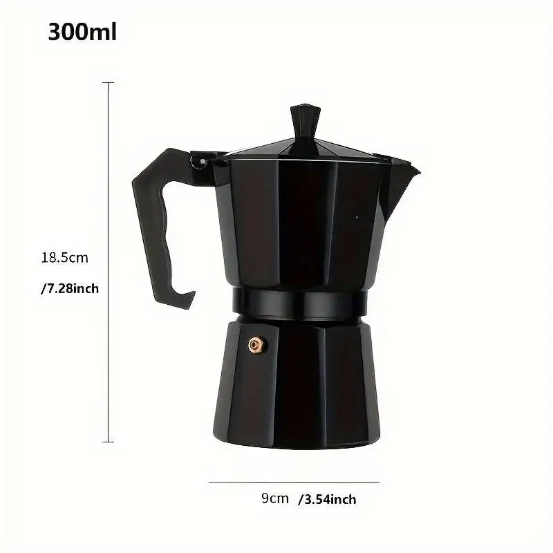 150/300/450ml Moka Pot Stovetop Camping Manual Cuban Coffee Maker Manual Camping Cuban Coffee Brewer for Making Cappuccino Latte