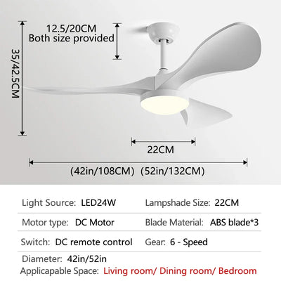 42Inch Modern LED Ceiling Fan Light Strong Winds Living Room Restaurant Household Electric Fan Mute With Lamp Ceiling Fan 220V