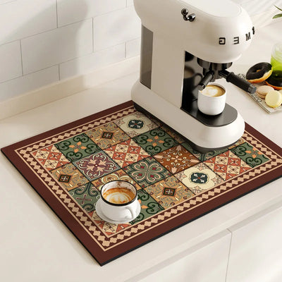 Coffee Machine Mat Waterproof Kitchen Draining Pad Non-slip Drain Dish Drying Mats Heat Resistant Tableware Placemat Dinnerware