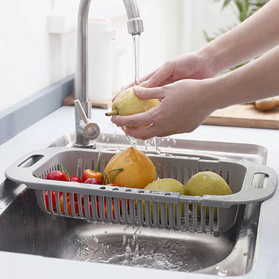 Drain basket bowl rack Kitchen fruit basin storage rack sink retractable sink storage rack