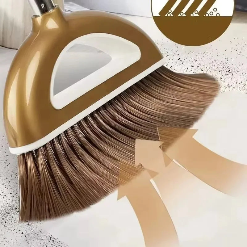 Broom and Plastic Dustpan Set Gold Sweeping Dust Brush Cleaner Kits Sweeper Wiper Floor Cleaning Tools Household Accessories