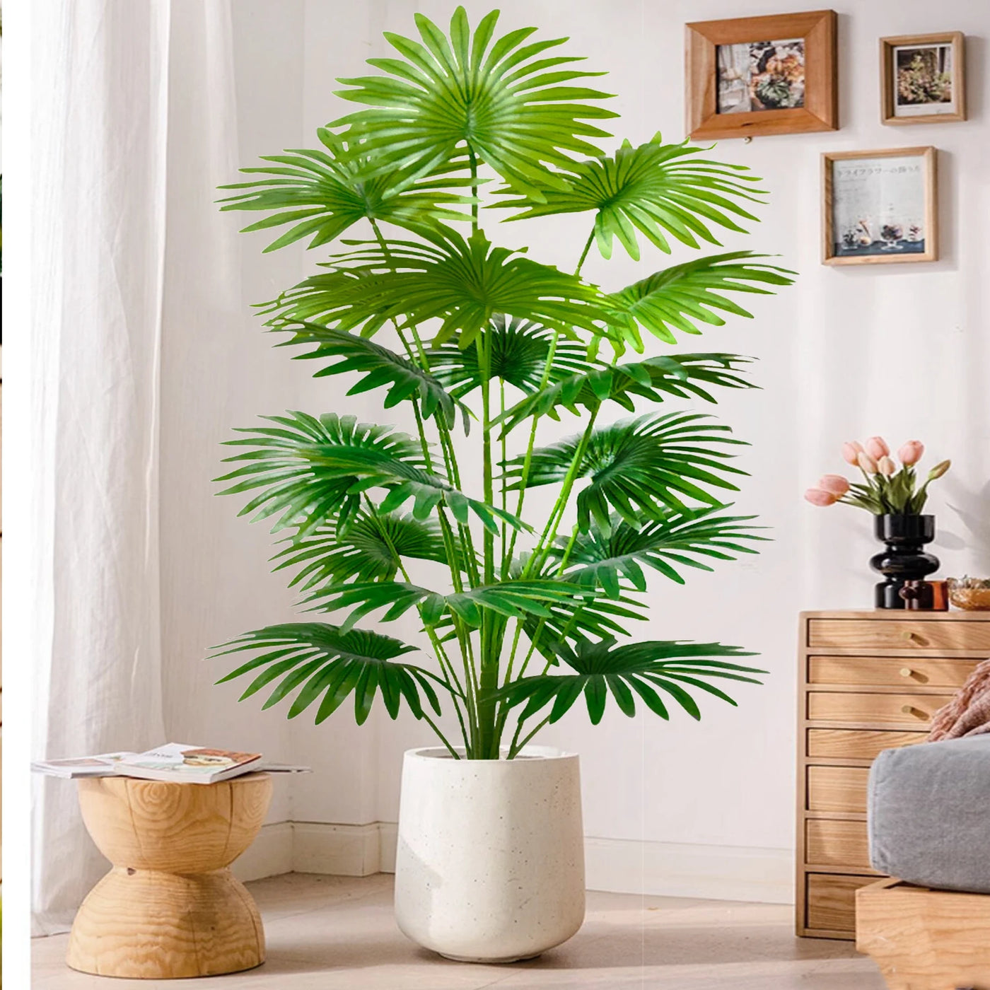 60-105cm/41.33in  Artificial fan leaf tropical plant large fake palm office home holiday decoration