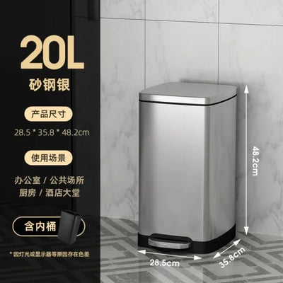 50 liter ultra large capacity stainless steel trash can, pedal style kitchen dedicated high-end household use