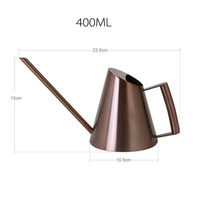 Long mouth Stainless Steel Watering Can Home Metal Vintage Spraying Pot Ancient Copper Cone Garden Watering Pot