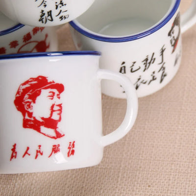 Chinese retro mug,Coffee Mugs  Camping Drinkware White porcelain tea cup,Creative  gift