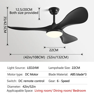 42Inch Modern LED Ceiling Fan Light Strong Winds Living Room Restaurant Household Electric Fan Mute With Lamp Ceiling Fan 220V