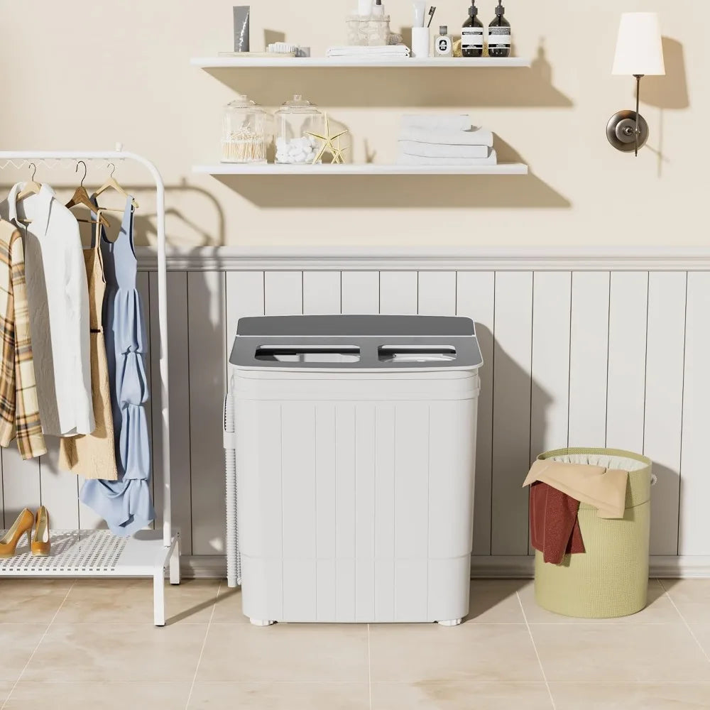 Portable Washing Machine 17.6 Lbs Compact Twin Tub Washer with Spin Cycle Washer and Dryer Combo