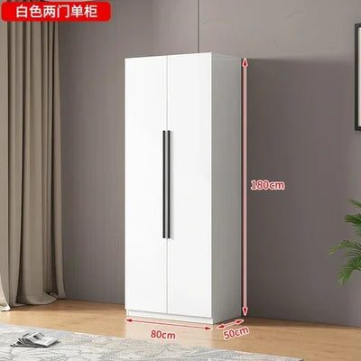 Wooden Wardrobe, Dustproof Cabinet, Cabinet with Clothes Drying Pole, Multiple Sizes Can Be Selected, Home Bedroom Wardrobe